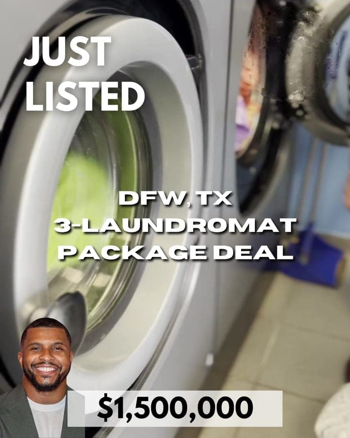 Just Listed flyer: DFW, TX 3-Laundromat Package Deal